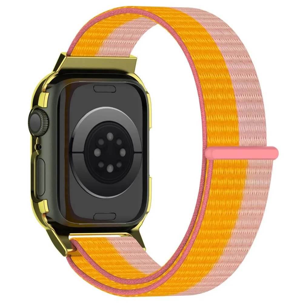 Apple Watch (41mm) nylon watch strap   tempered glass - Pink / Orange