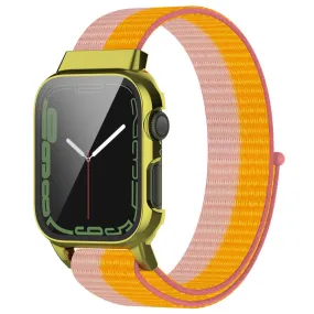 Apple Watch (41mm) nylon watch strap   tempered glass - Pink / Orange