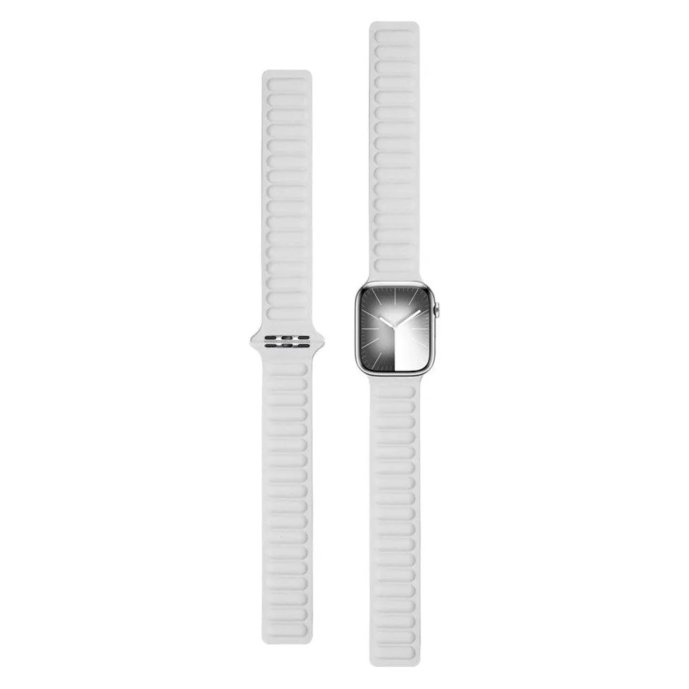 Apple Watch (42/44/SE/45/49mm) Lippa Magnetisk Læder Rem - Hvid