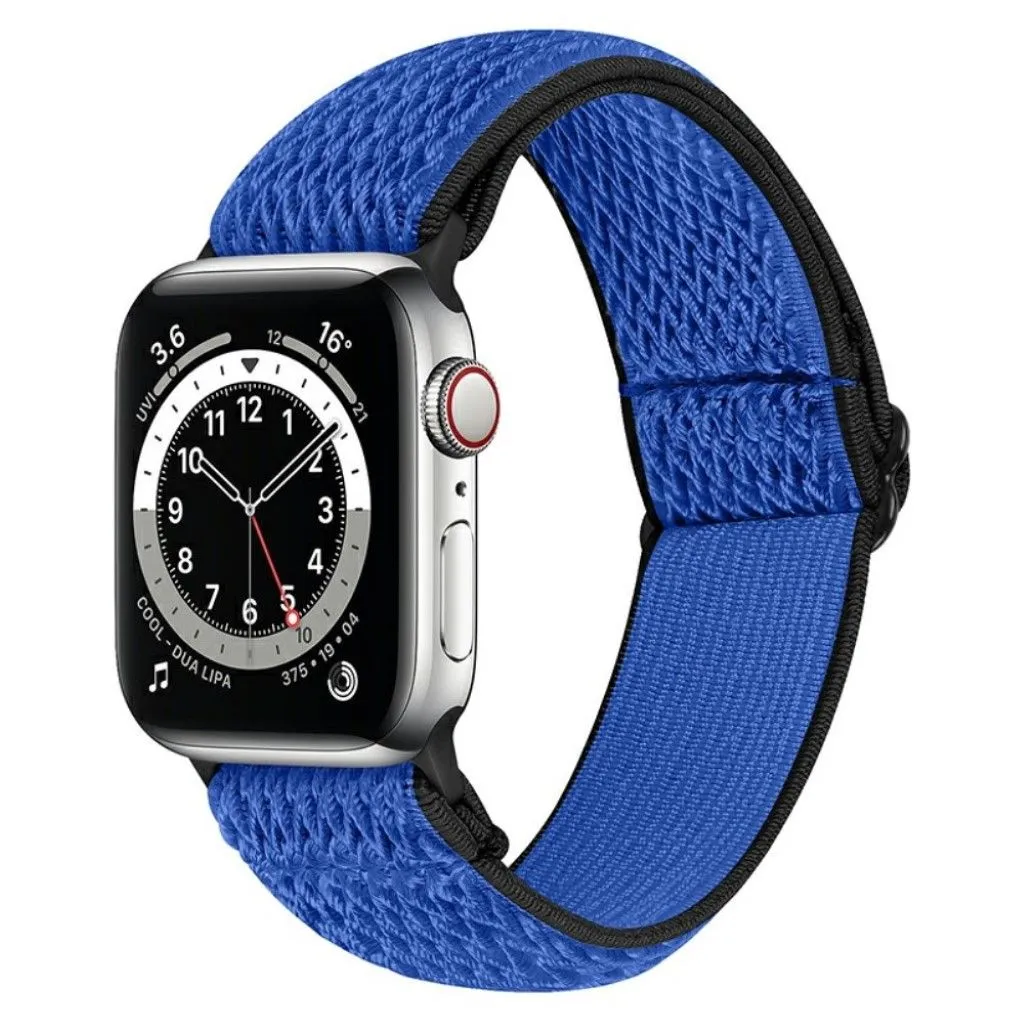 Apple Watch 42mm - 44mm nylon design watch strap - Black / Dark Blue