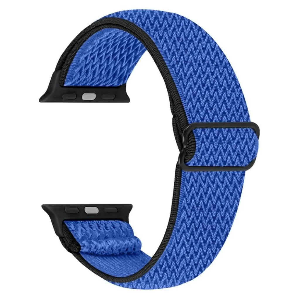 Apple Watch 42mm - 44mm nylon design watch strap - Black / Dark Blue