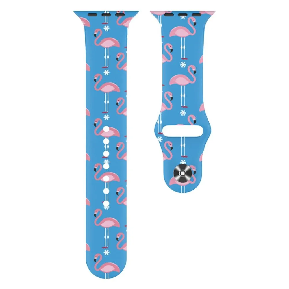 Apple Watch (45mm) christmas pattern silicone watch strap - Bird / Size: S