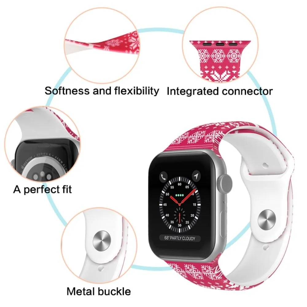 Apple Watch (45mm) christmas pattern silicone watch strap - Bird / Size: S