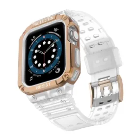 Apple Watch (45mm) TPU watch strap - Matte Transparent / Rose Gold