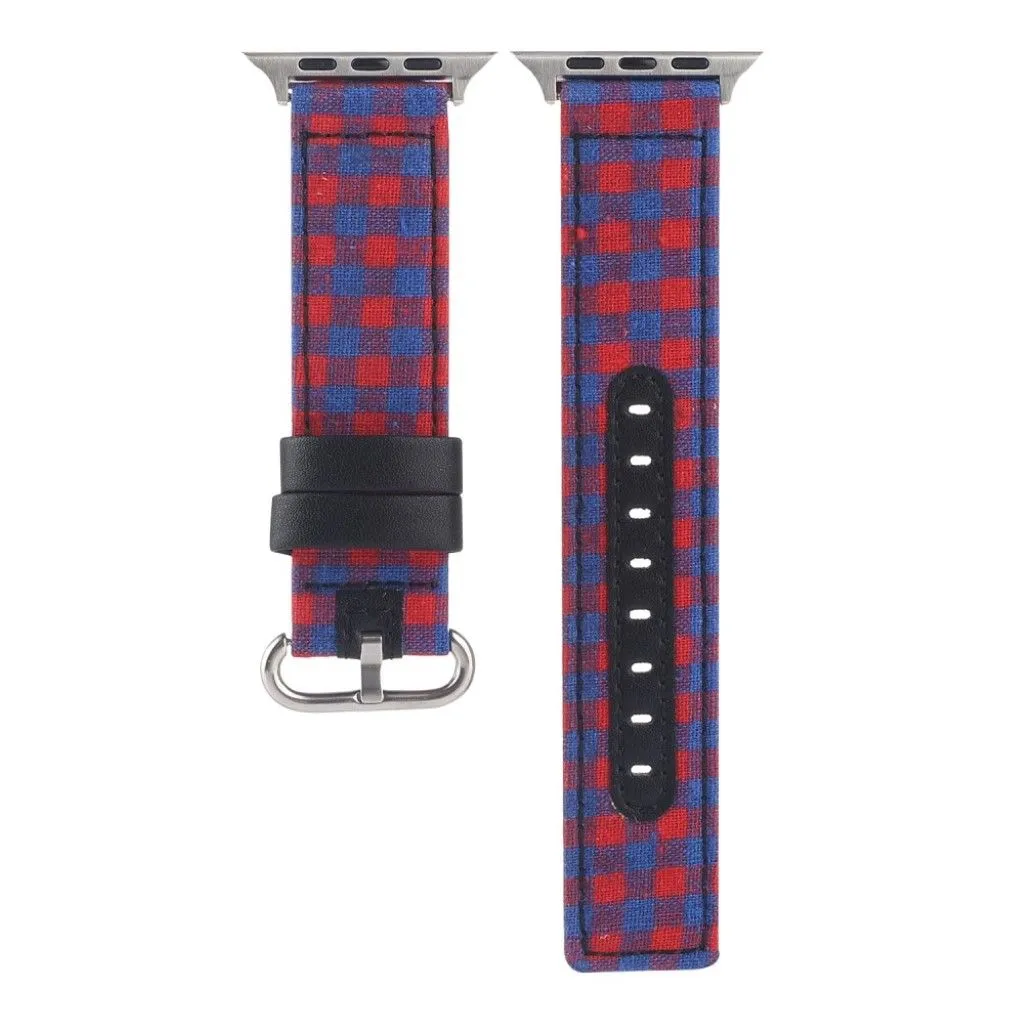 Apple Watch Series 6 / 5 44mm plaid nylon watch band - Red / Blue