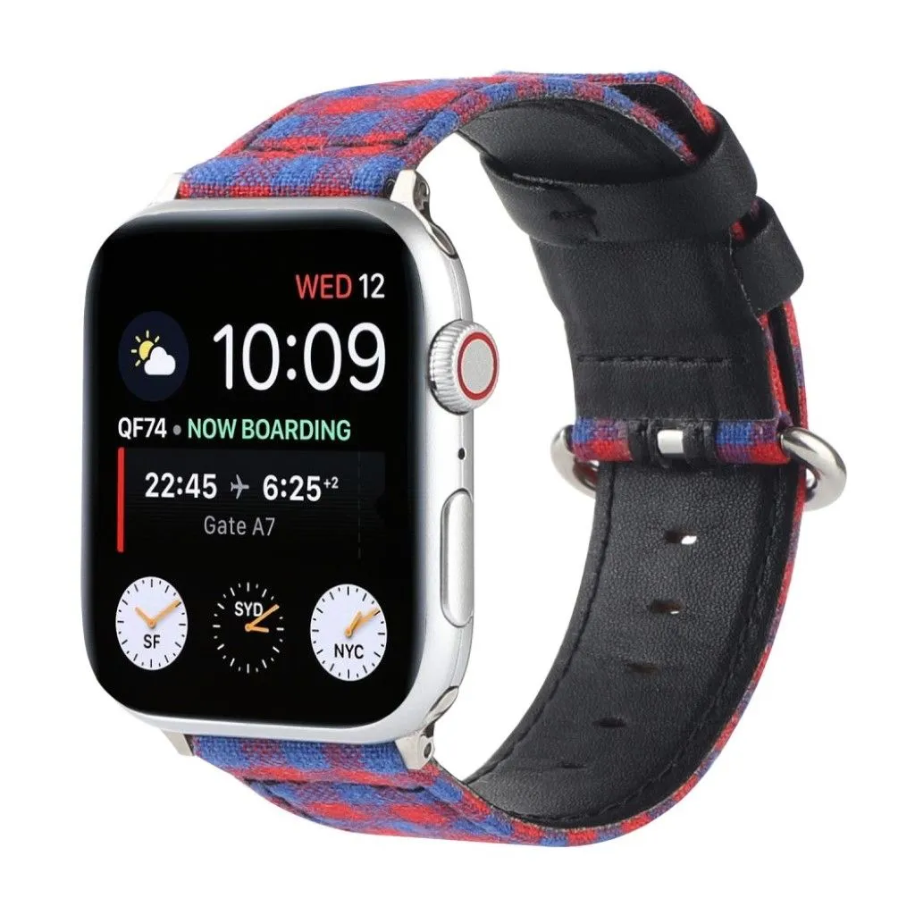 Apple Watch Series 6 / 5 44mm plaid nylon watch band - Red / Blue