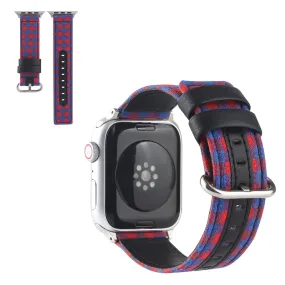 Apple Watch Series 6 / 5 44mm plaid nylon watch band - Red / Blue