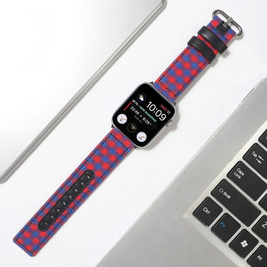 Apple Watch Series 6 / 5 44mm plaid nylon watch band - Red / Blue