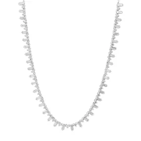 Baguette & Round Diamond Fashion Necklace