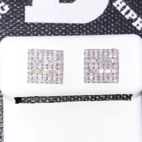 Baguette Square .55cttw Diamond Earrings 10K Yellow Gold