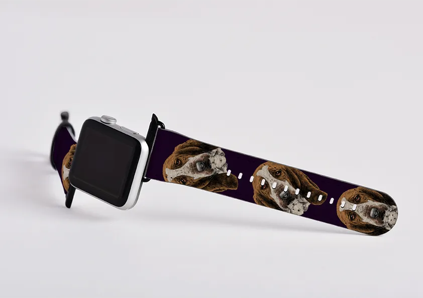 Basset Hound Purple Apple Watch Strap