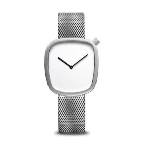 Bering Pebble Brushed Silver Ladies Watch