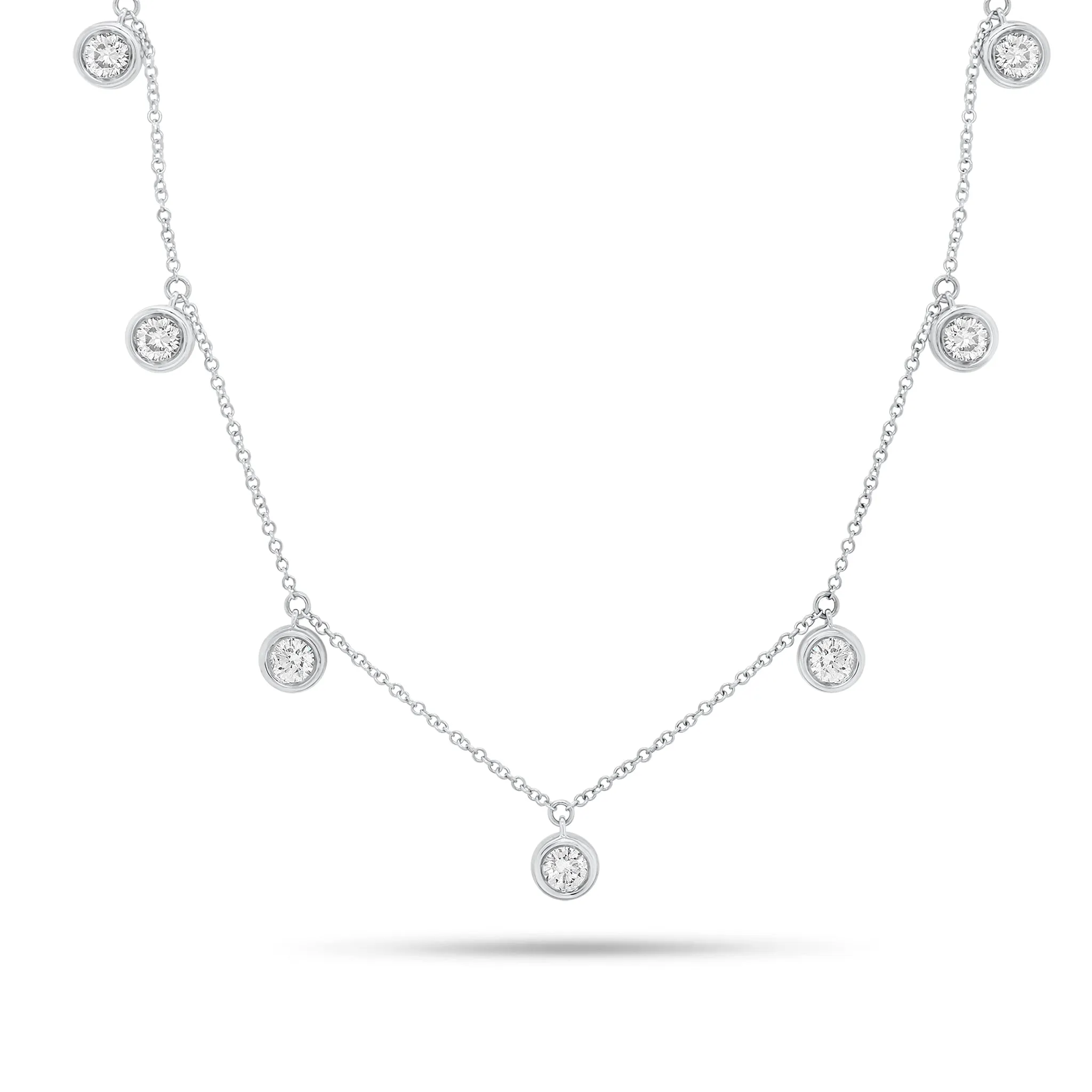 Bezel-Set Diamond Drip Necklace