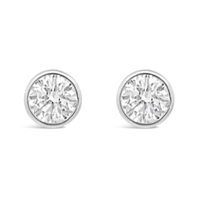 Bezel set Diamond Stud Earrings