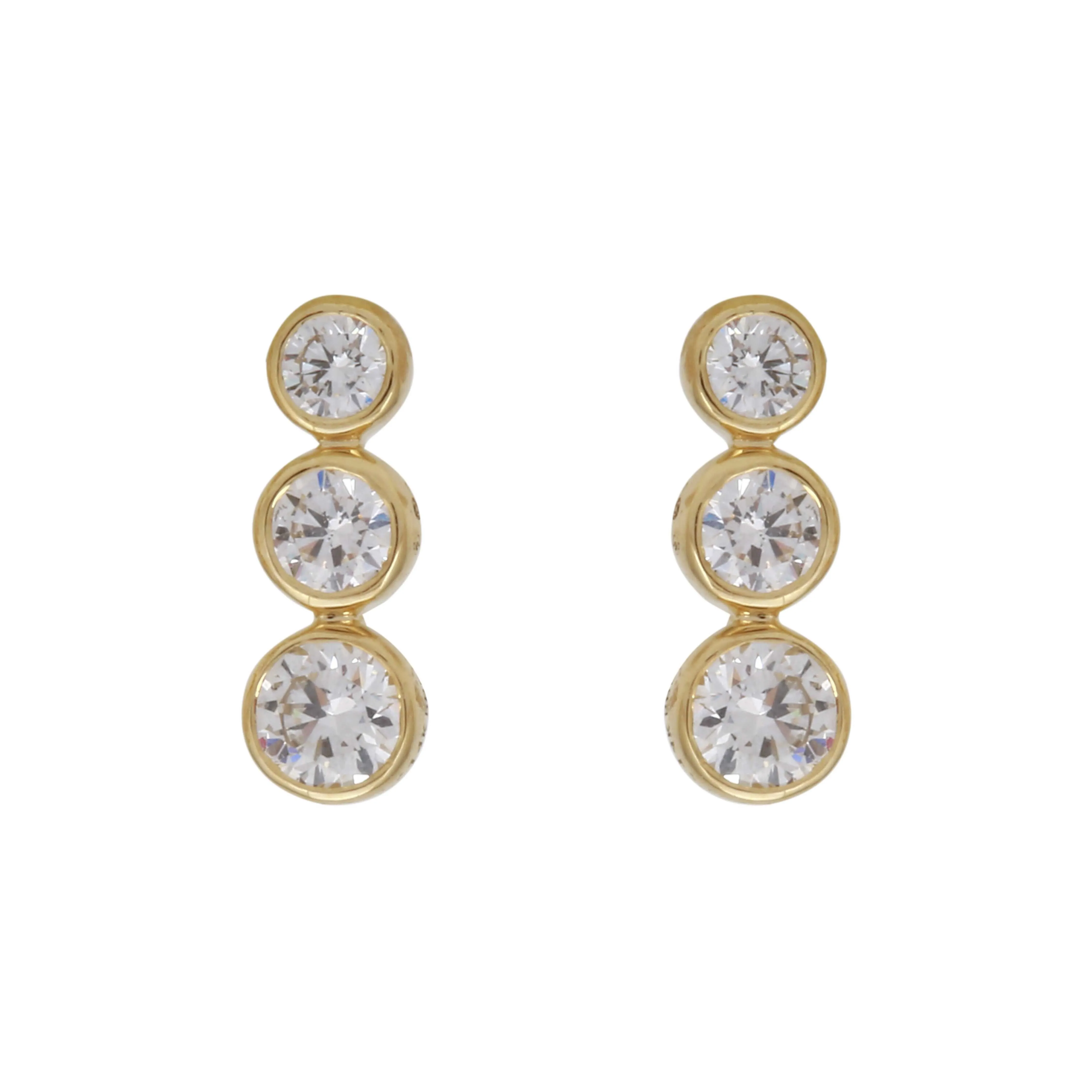 Bezel Taper Stack Earrings