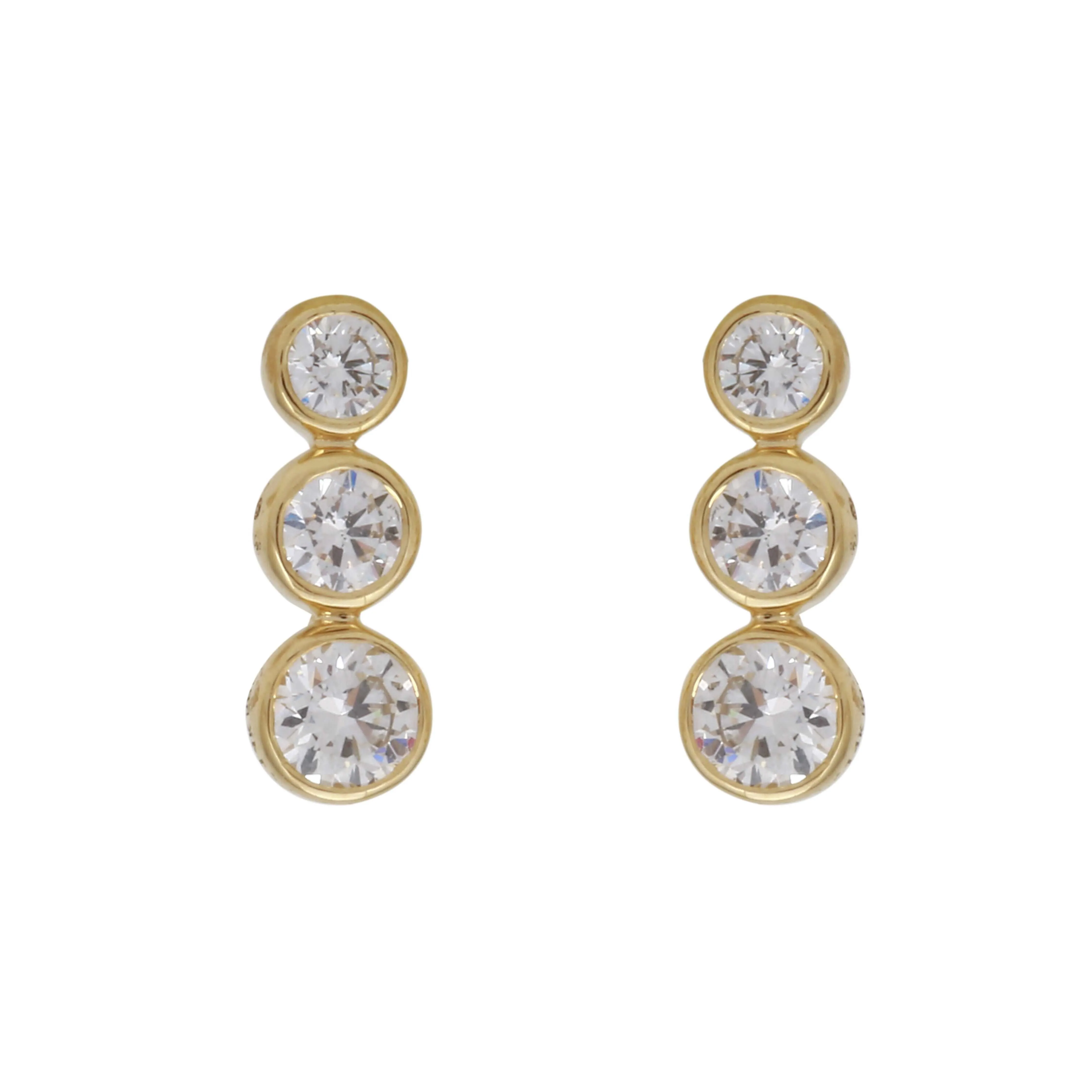 Bezel Taper Stack Earrings