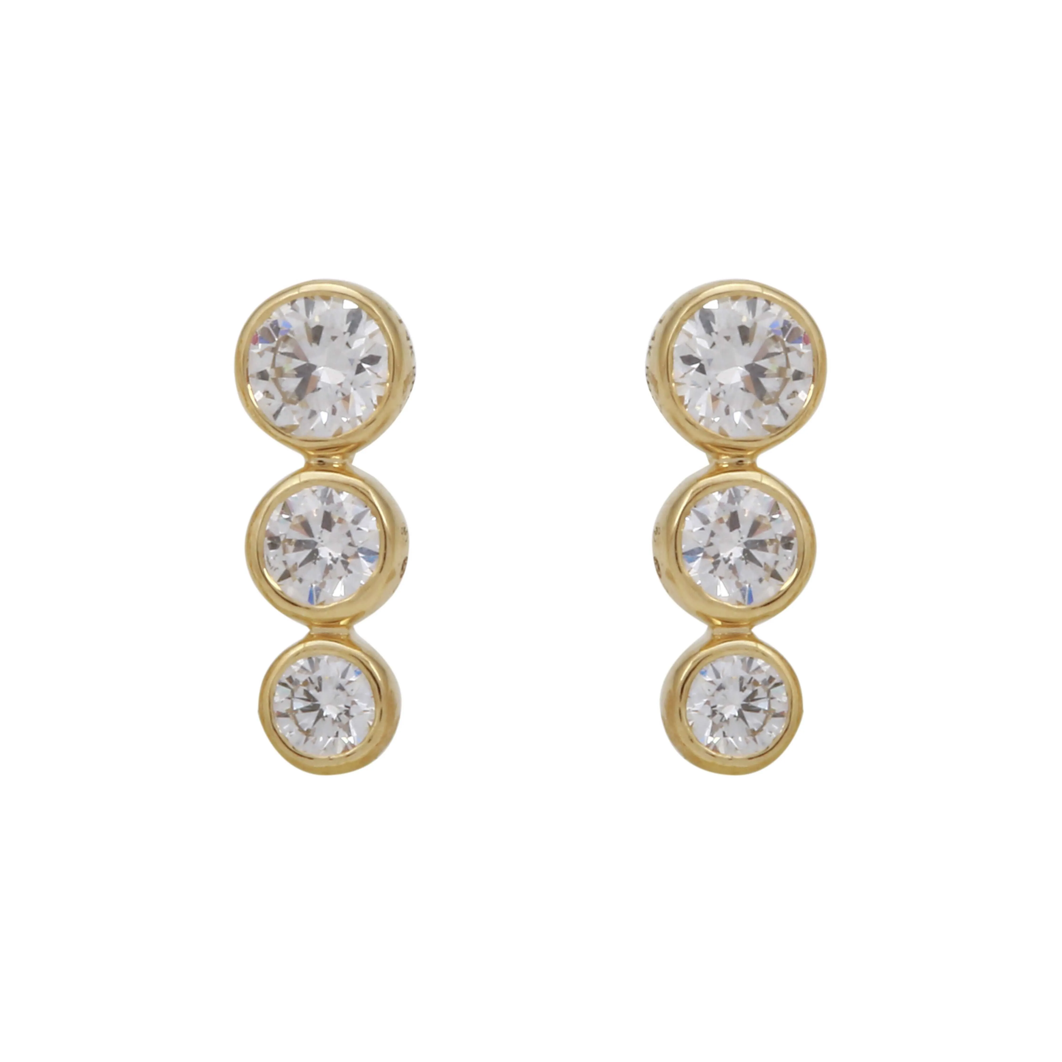 Bezel Taper Stack Earrings