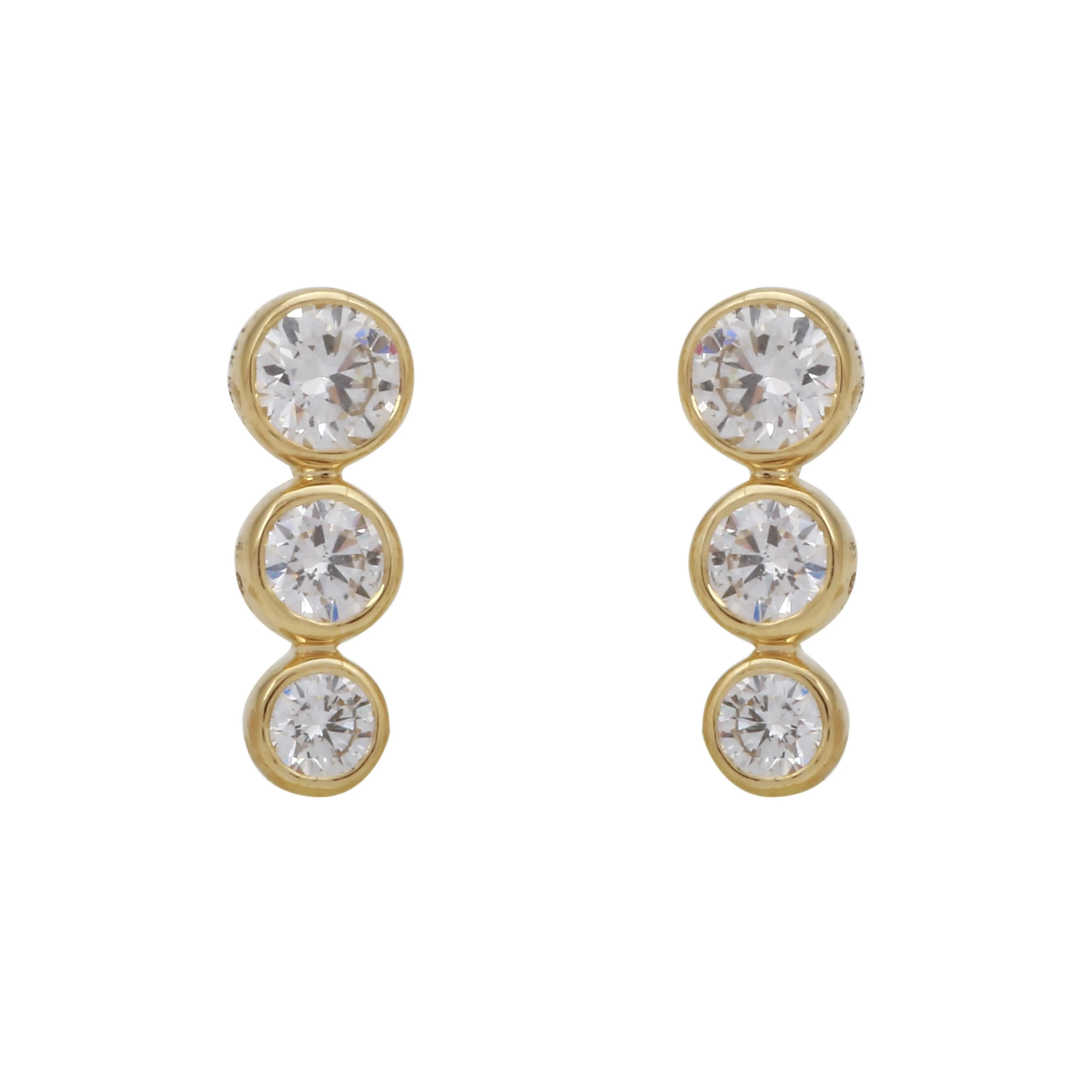 Bezel Taper Stack Earrings