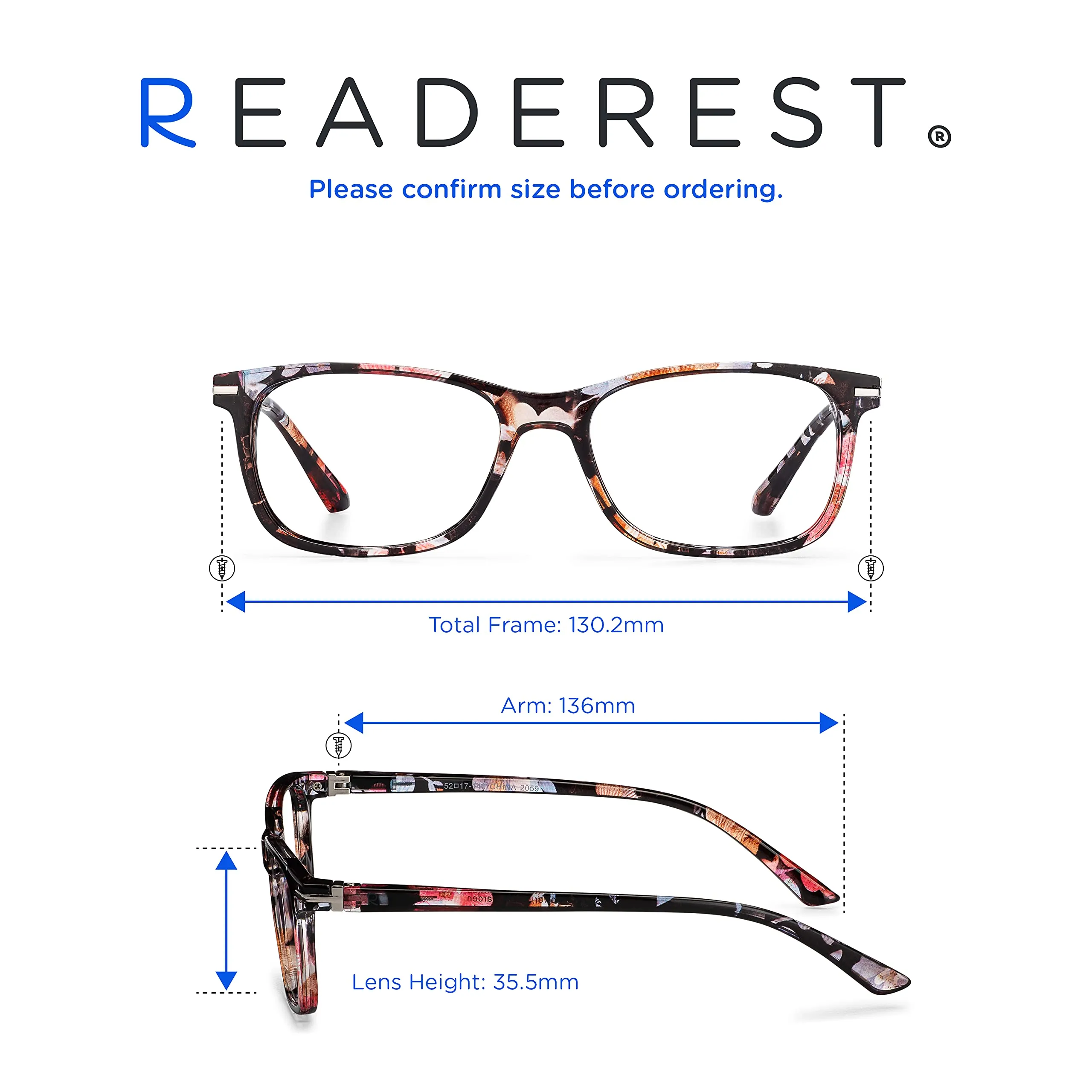 Blue-Light-Blocking-Reading-Glasses-Floral-0-75-Magnification-Computer-Glasses