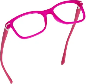 Blue-Light-Blocking-Reading-Glasses-Hot-Pink-Zero-Magnification-Computer-Glasses