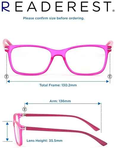 Blue-Light-Blocking-Reading-Glasses-Hot-Pink-Zero-Magnification-Computer-Glasses