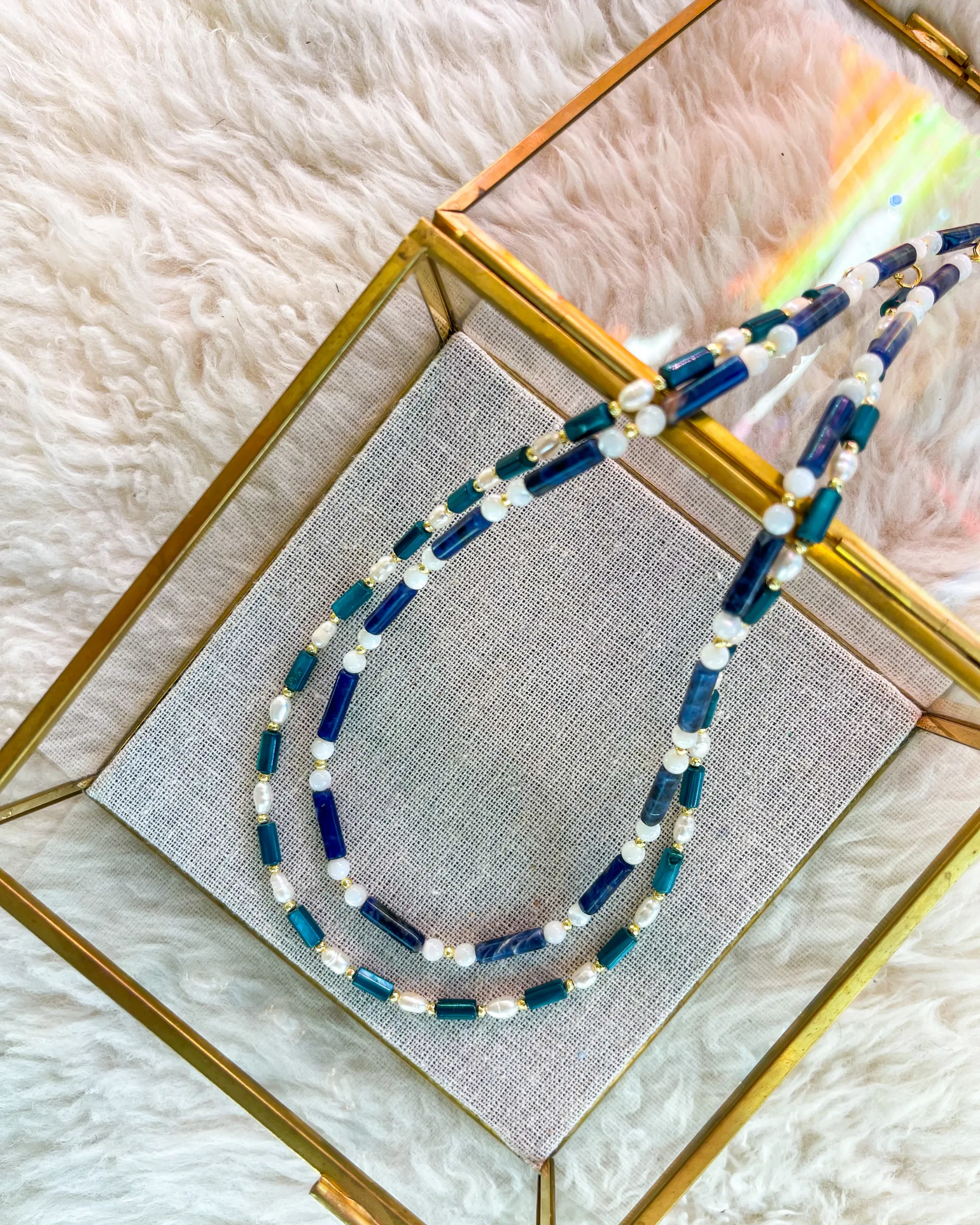 Blue Shell Pearl Necklace