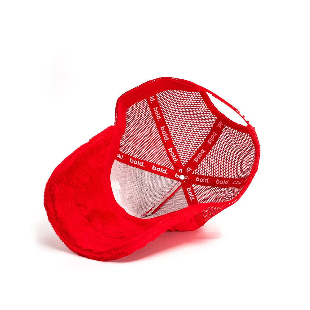 bold. Trucker Cap Red