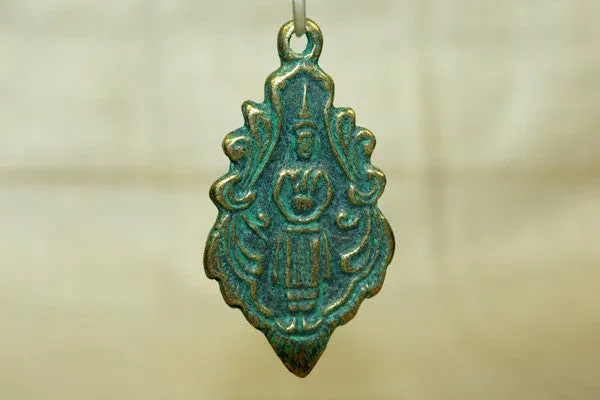 Brass Standing Buddha Pendant from Thailand