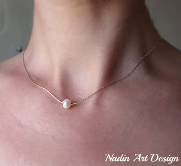 Bridal Pearl Sterling Silver Necklace