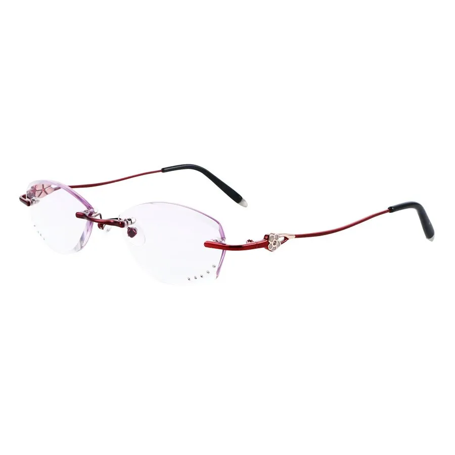 Brightzone Women's Rimless Square Alloy Reading Glasses D224