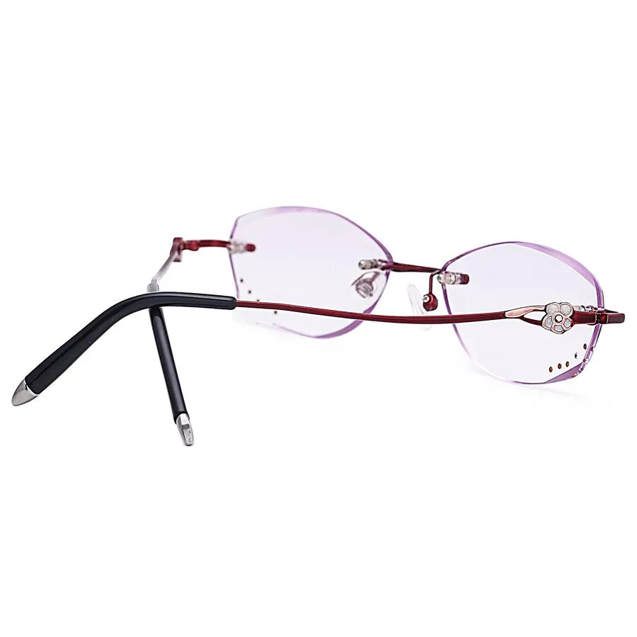 Brightzone Women's Rimless Square Alloy Reading Glasses D224