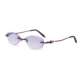 Brightzone Women's Rimless Square Alloy Reading Glasses D224