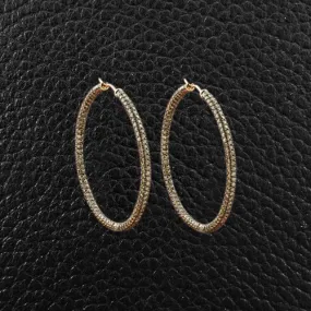 Brown Diamond Hoop Earrings