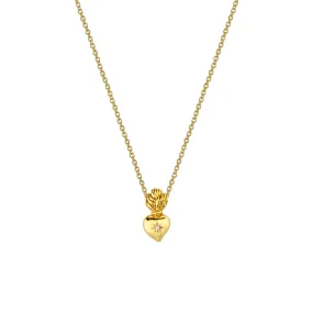 Burning Heart Star Set Diamond Necklace