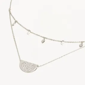 By Charlotte Live in Peace Lotus Necklace, Silver