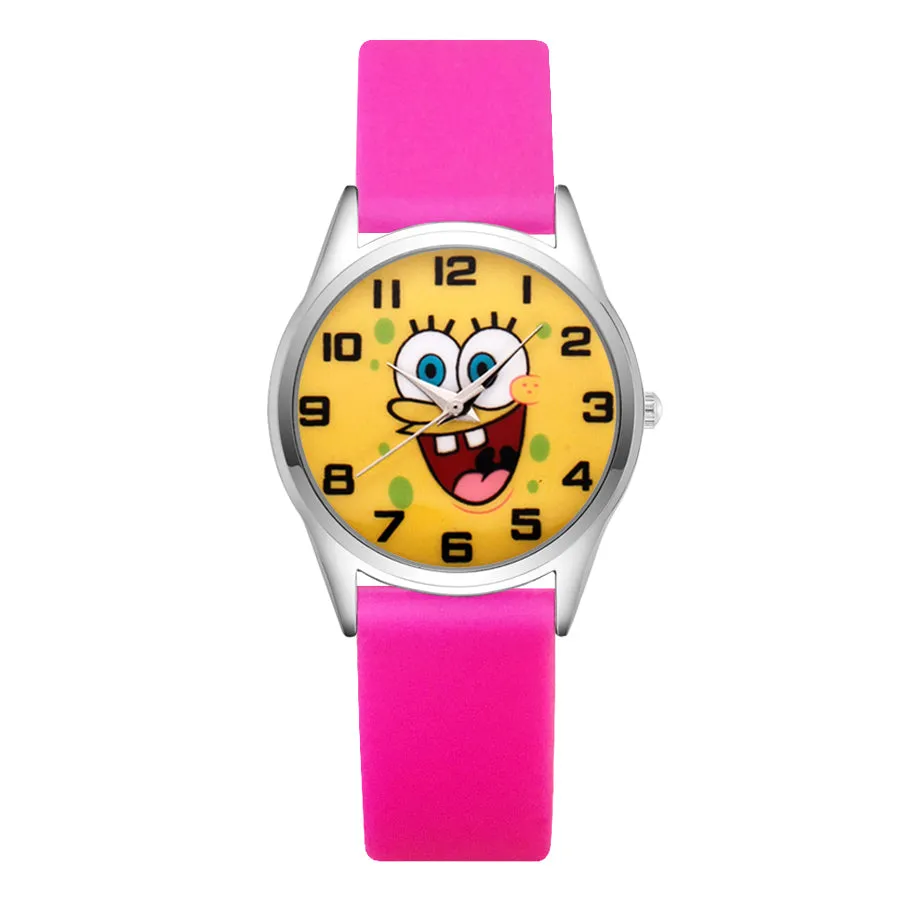 Cartoon Pretty Style Children's Women's Students Girls Boys Quartz Leather Silicone Strap Wrist Watches