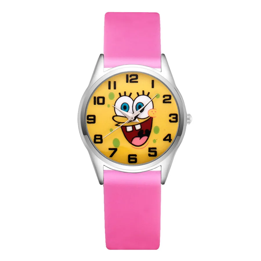 Cartoon Pretty Style Children's Women's Students Girls Boys Quartz Leather Silicone Strap Wrist Watches