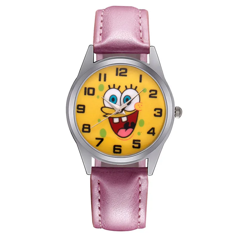 Cartoon Pretty Style Children's Women's Students Girls Boys Quartz Leather Silicone Strap Wrist Watches