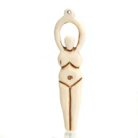 Carved Goddess Bone Pendant