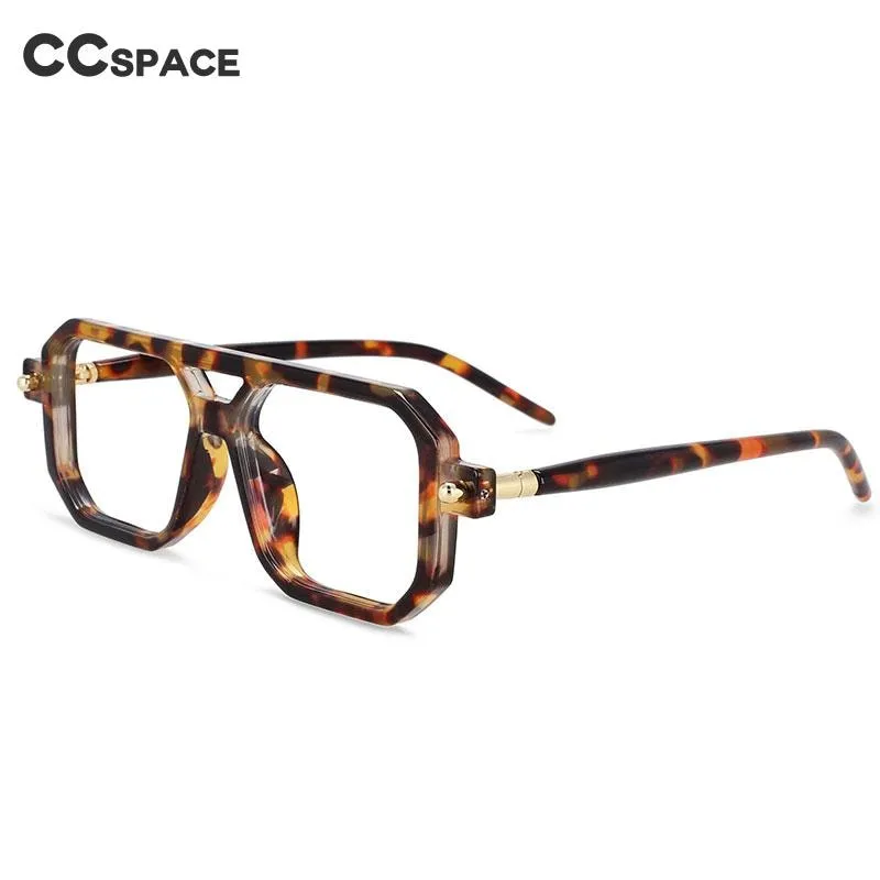 CCspace Unisex Full Rim Square Double Bridge Polycarbonate Reading Glasses R54381