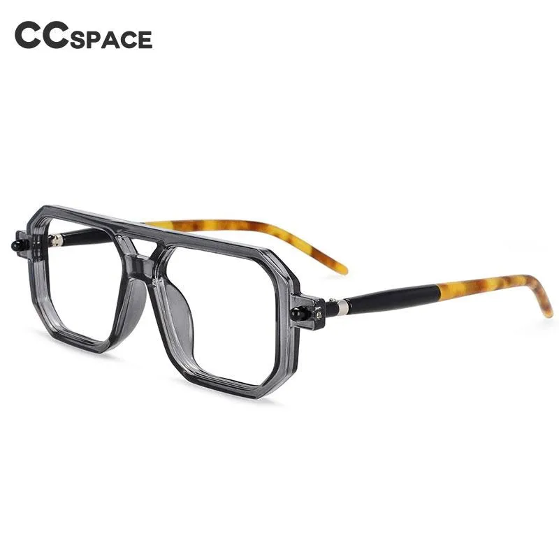 CCspace Unisex Full Rim Square Double Bridge Polycarbonate Reading Glasses R54381