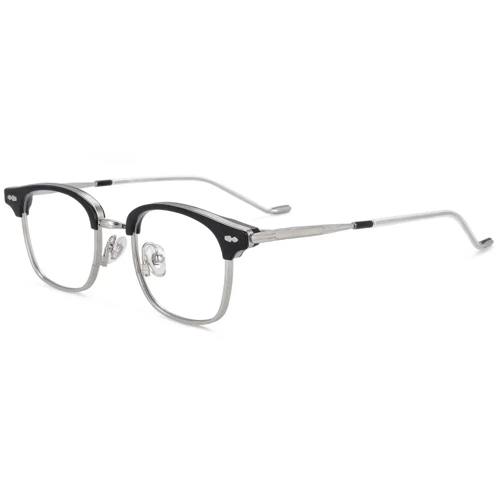 CCspace Women's Full Rim Square Alloy Acetate Reading Glasses R49425