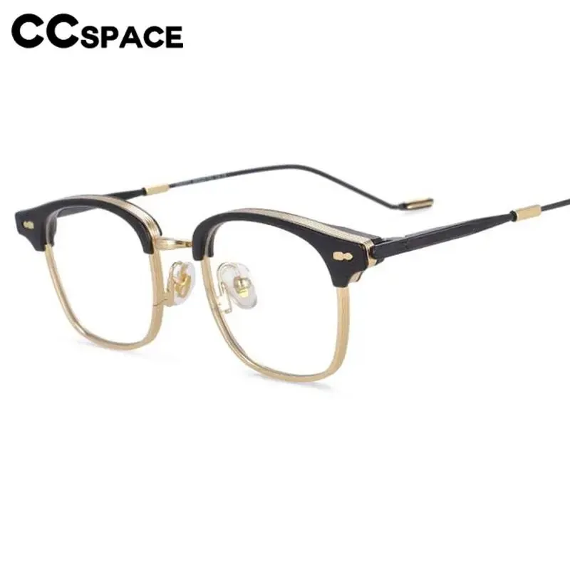 CCspace Women's Full Rim Square Alloy Acetate Reading Glasses R49425