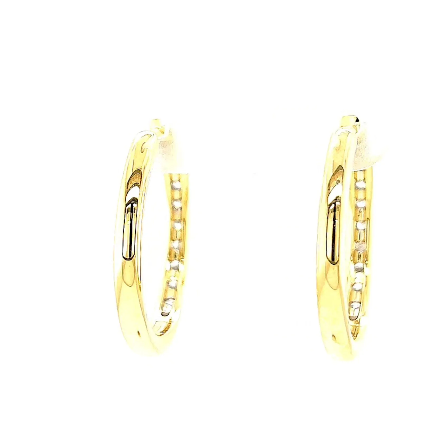 Celebration 9ct Two Tone Gold Round Brilliant Cut 3/4 CARAT tw of Lab Grown Diamonds Huggie Earrings