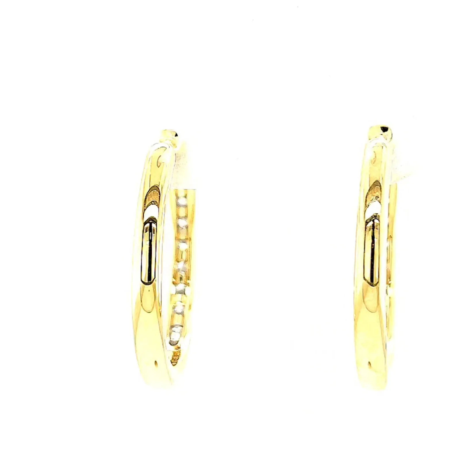 Celebration 9ct Two Tone Gold Round Brilliant Cut 3/4 CARAT tw of Lab Grown Diamonds Huggie Earrings