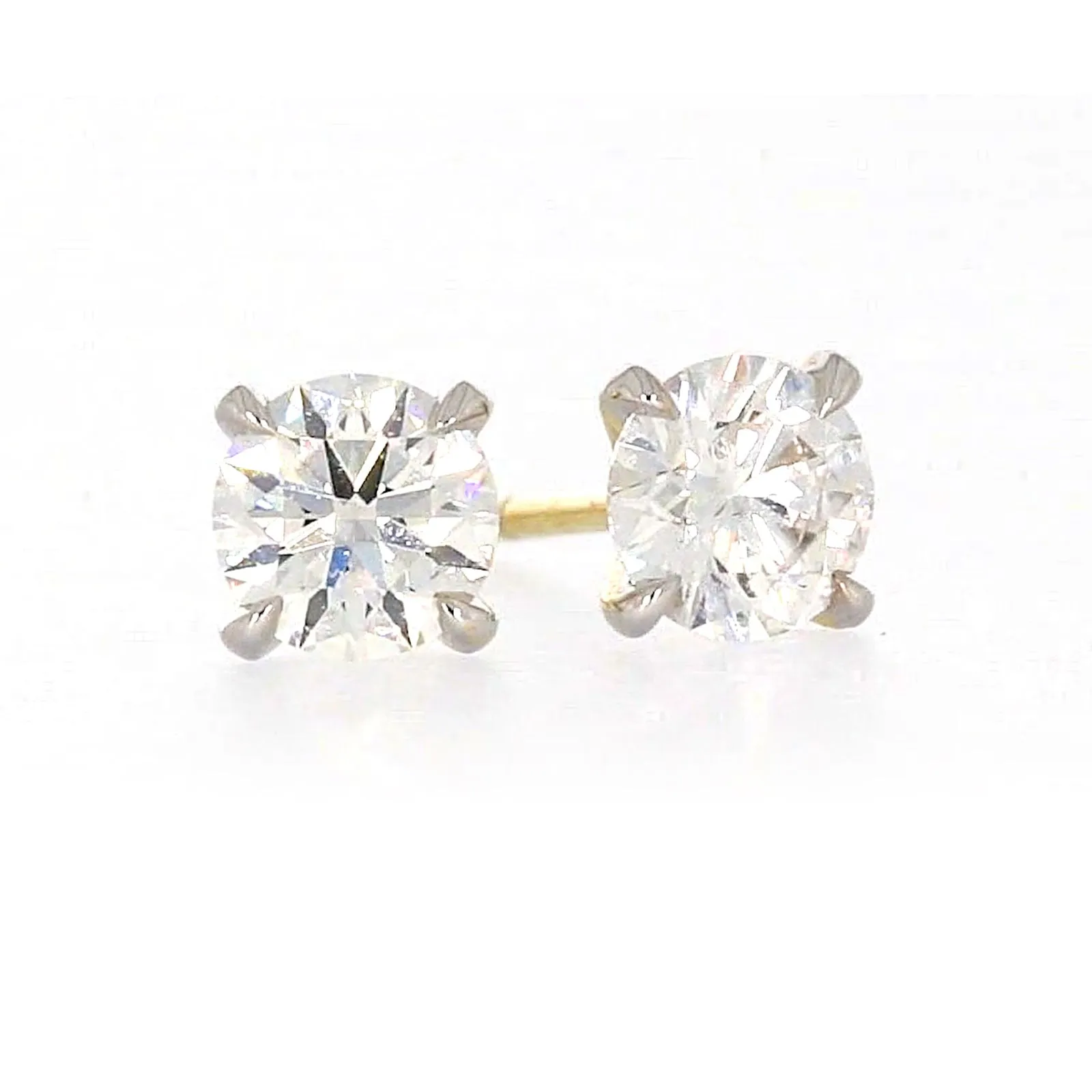 Celebration 9ct Yellow Gold Round Brilliant Cut 1 CARAT tw of Certified Lab Grown Diamonds Stud Earrings