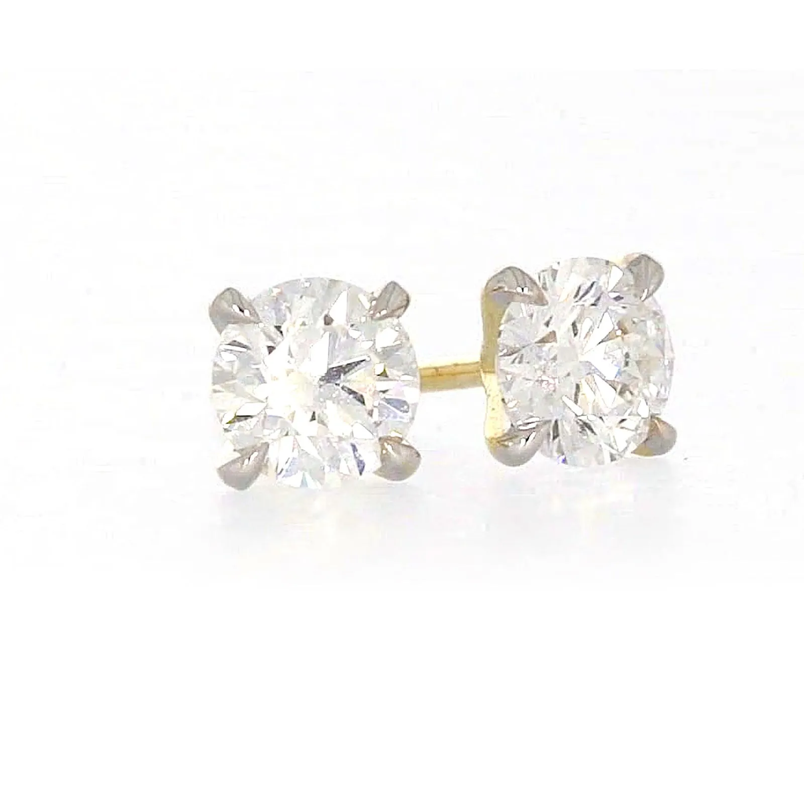 Celebration 9ct Yellow Gold Round Brilliant Cut 1 CARAT tw of Certified Lab Grown Diamonds Stud Earrings