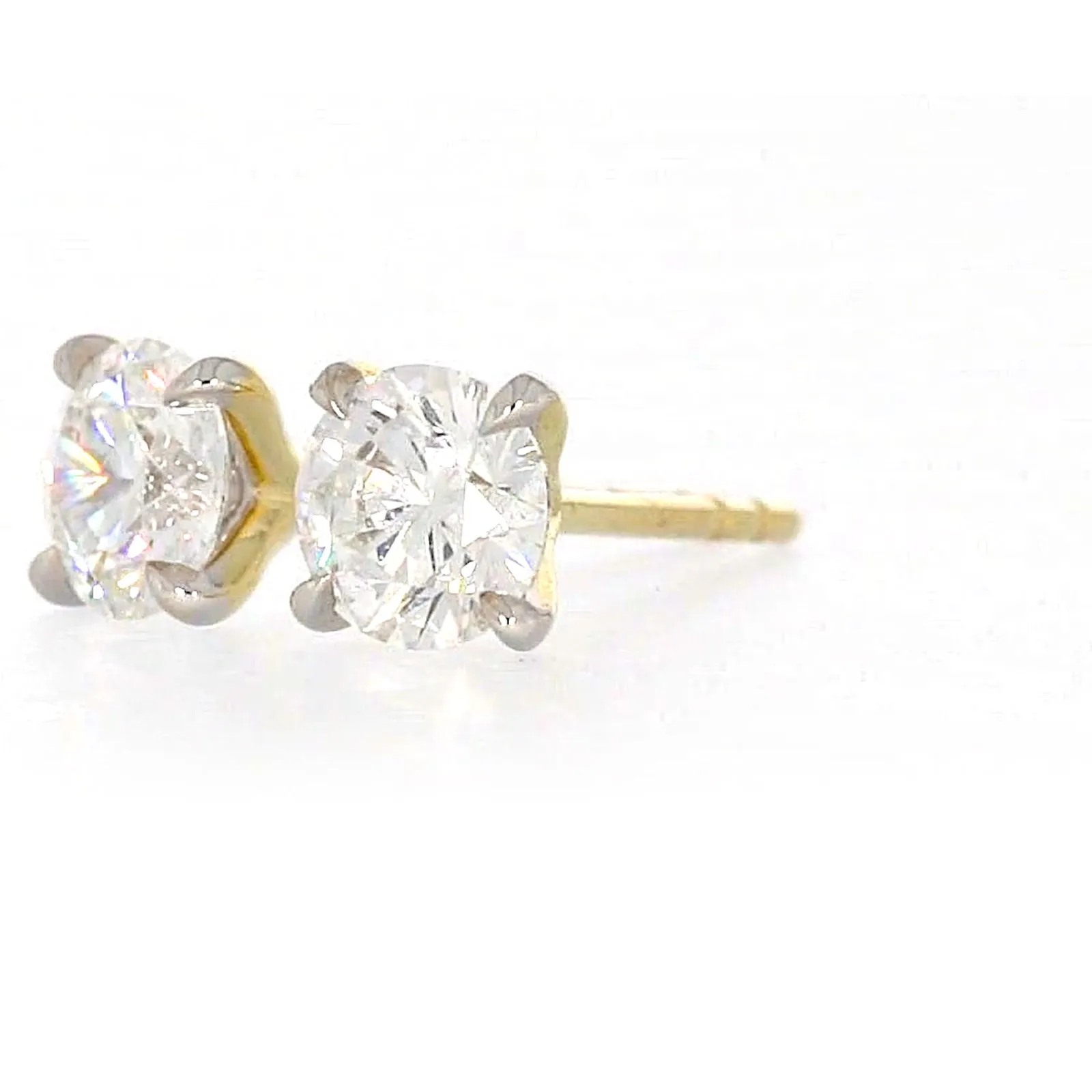 Celebration 9ct Yellow Gold Round Brilliant Cut 1 CARAT tw of Certified Lab Grown Diamonds Stud Earrings