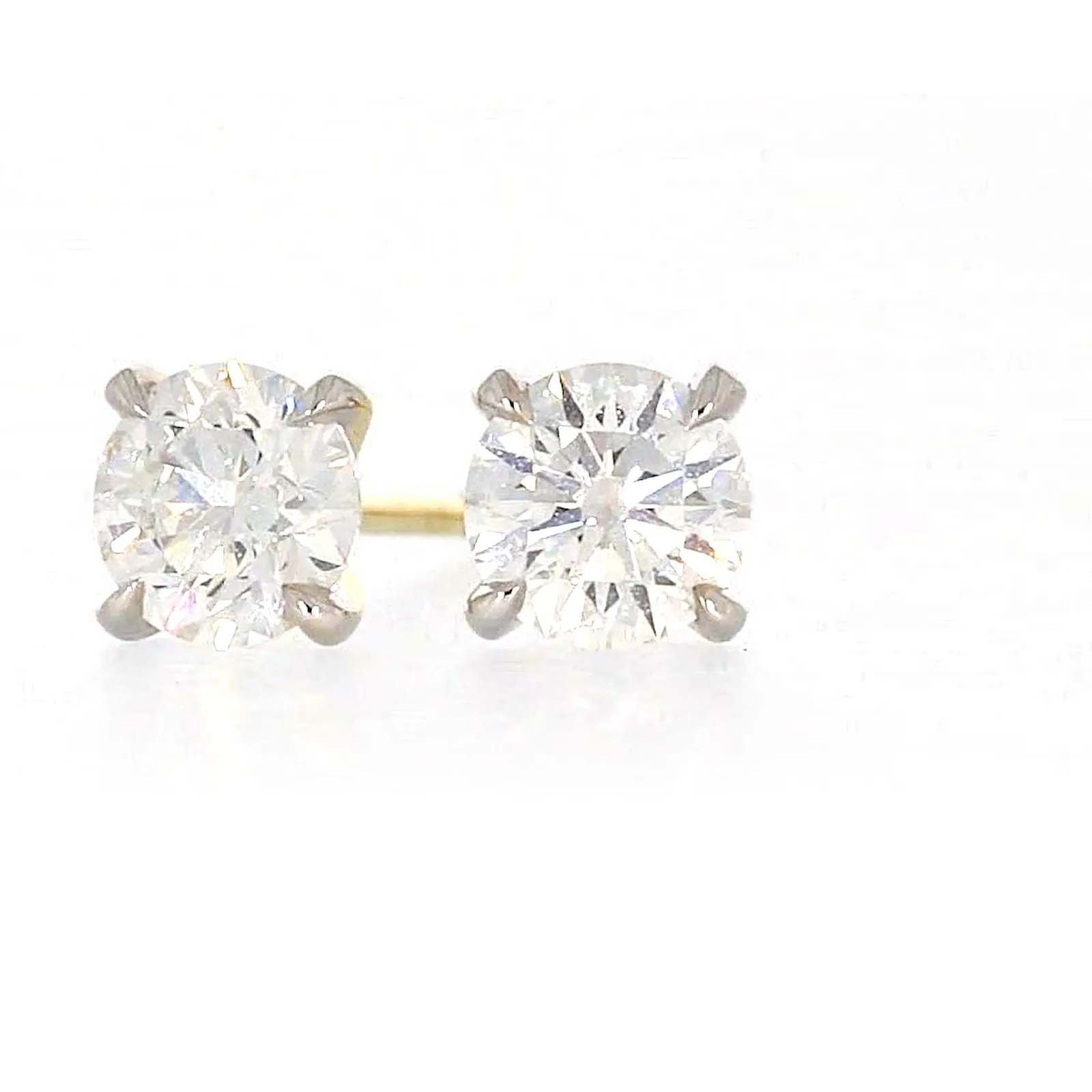 Celebration 9ct Yellow Gold Round Brilliant Cut 1 CARAT tw of Certified Lab Grown Diamonds Stud Earrings