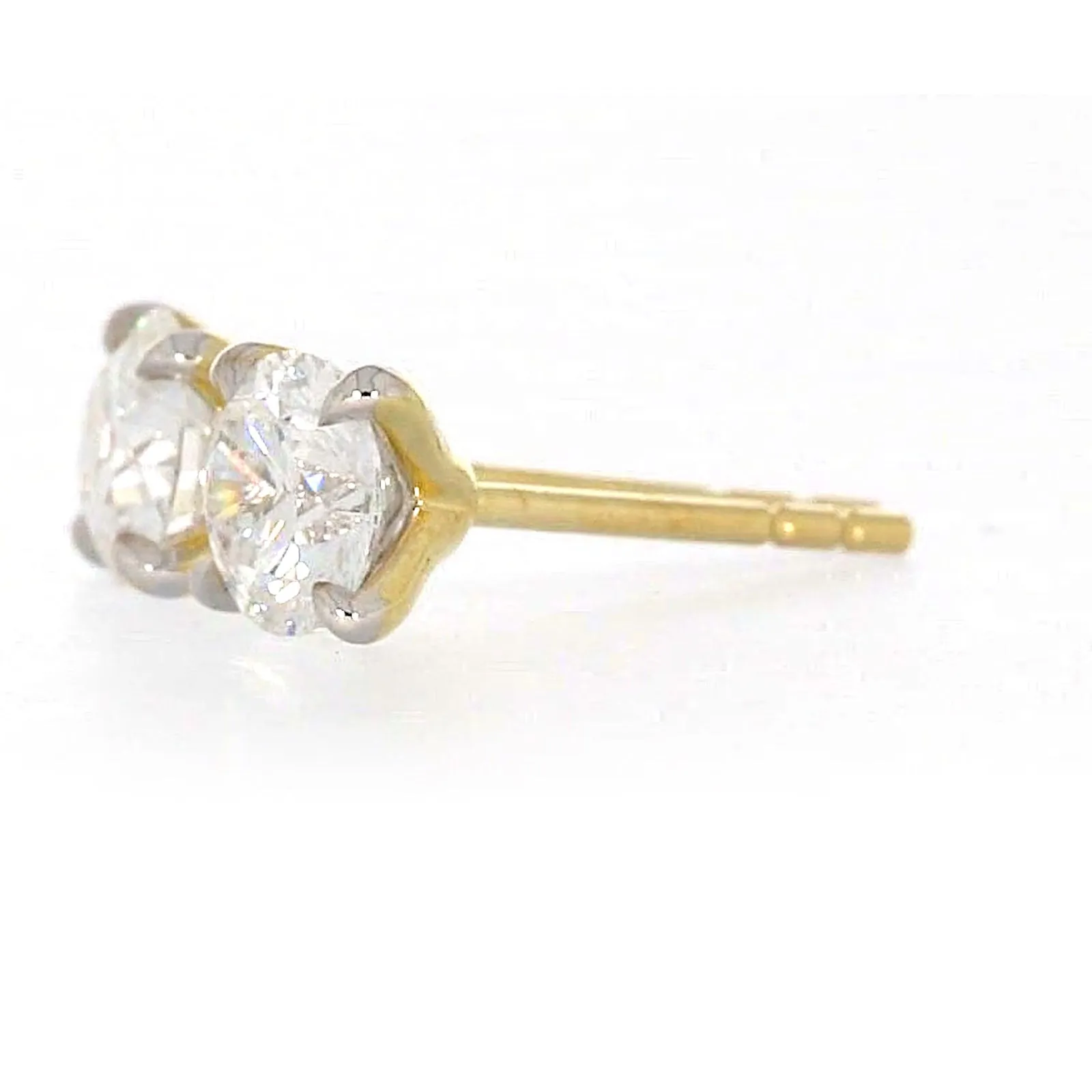 Celebration 9ct Yellow Gold Round Brilliant Cut 1 CARAT tw of Certified Lab Grown Diamonds Stud Earrings